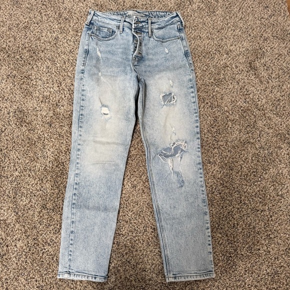 Old Navy Power Slim Straight Distressed Jeans - Picture 1 of 6